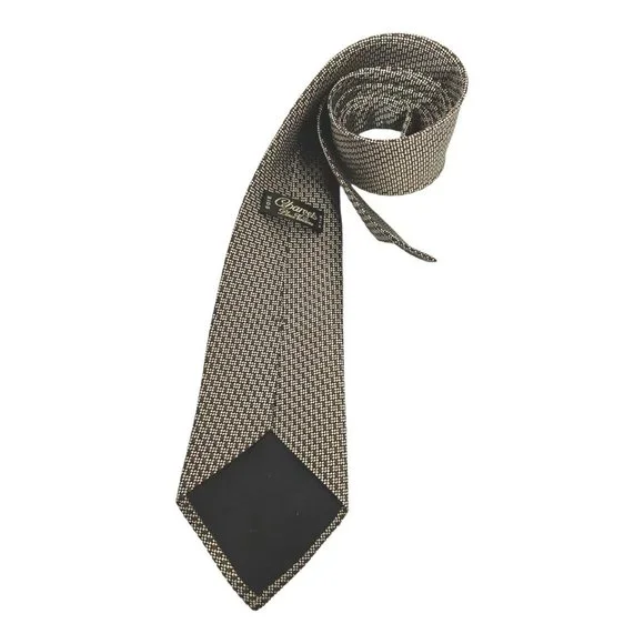 CHARVET Gold/Brown Geometric Silk Tie FRANCE 61/ 4 EC